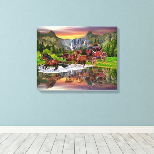 WELLS FARGO STAGECOACH LEINWANDDRUCK (Insitu (Holzboden))