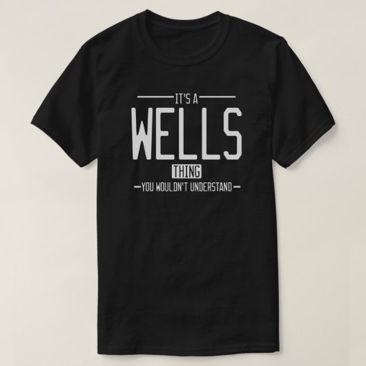 Wells lustige Nachname lustige Familie T-Shirt (Design vorne)