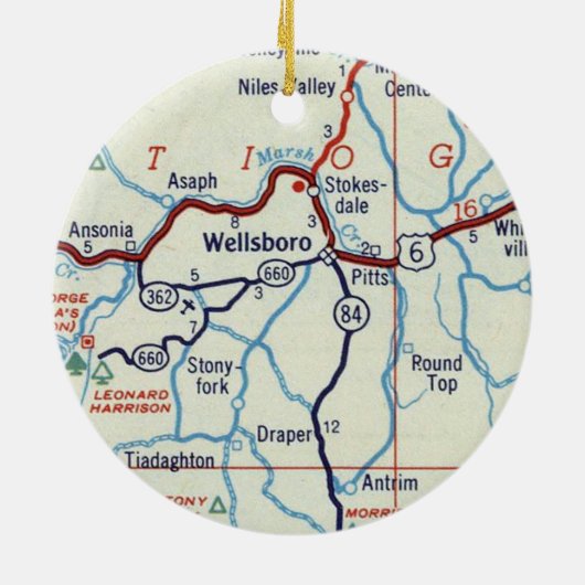 Wellsboro PA Keramik Ornament (Hinten)