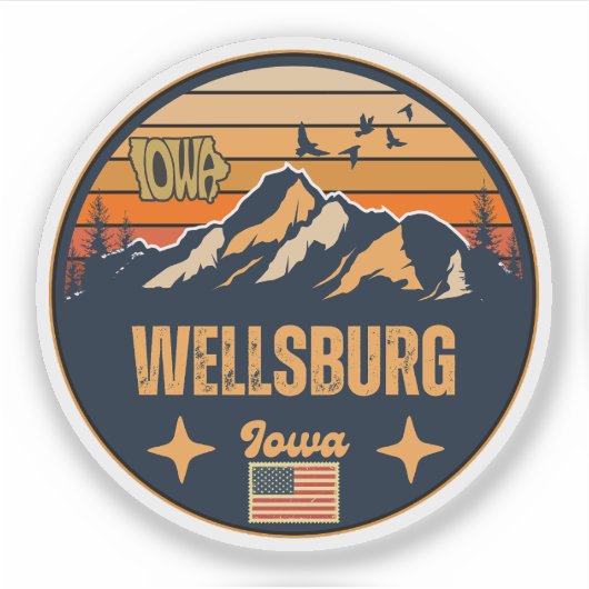 Wellsburg, Iowa Aufkleber (Vorderseite)