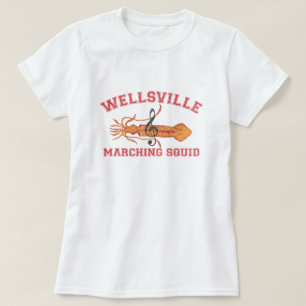 Wellsville Marching Tintenfisch Funny Retro Pop Cu T-Shirt