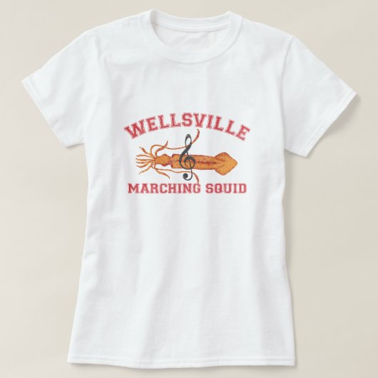 Wellsville Marching Tintenfisch Funny Retro Pop Cu T-Shirt (Design vorne)