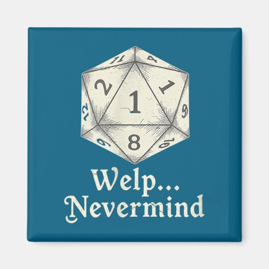 Welp Egal D20 Brettspiel Tabletop Rollenspiele  Magnet (Vorne)