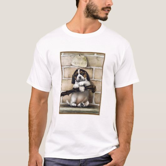 "Welpe, 4 Wochen alt" T-Shirt (Vorderseite)