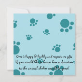 Welpe Adoption Feier! Einladung (Rückseite)