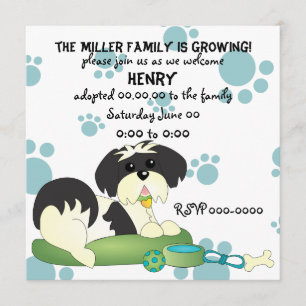 Welpe Adoption Feier! Einladung