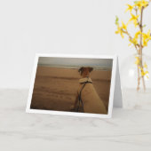 Welpe am Strand Karte (Gelbe Blume)