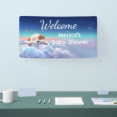 Welpe auf einer Cloud-Babydusche Banner (Messe)