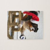 Welpe auf Schlitten Puzzle (Horizontal)