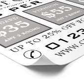 Welpe auf Teppich, Teppichreiniger, Reinigungsserv Poster (Ecke)