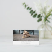 Welpe auf Teppich, Teppichreiniger, Reinigungsserv Visitenkarte (Stehend Vorderseite)