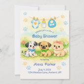Welpe Baby Shower Einladung (Vorderseite)