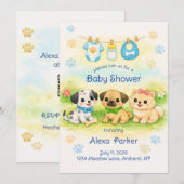 Welpe Baby Shower Einladung (Vorne/Hinten)