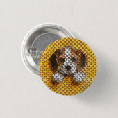 Welpe, Beagle, Haustier Button (Vorne & Hinten)
