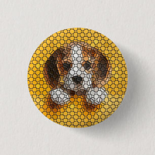 Welpe, Beagle, Haustier Button