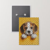 Welpe, Beagle, Haustier Button (Vorderseite/Rückseite)
