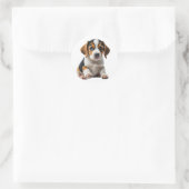 Welpe Beagle Runder Aufkleber (Tasche)