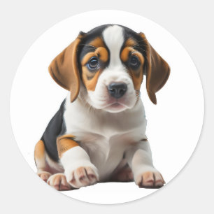 Welpe Beagle Runder Aufkleber