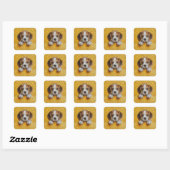 Welpe, Beagle, Tier Quadratischer Aufkleber (Blatt)