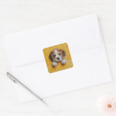 Welpe, Beagle, Tier Quadratischer Aufkleber (Umschlag)