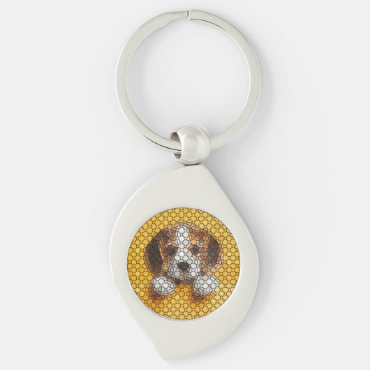 Welpe, Beagle, Tier Schlüsselanhänger (Vorderseite)