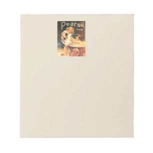 Welpe beim Baden Vintage Antik Notizblock