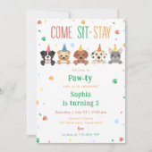 Welpe Birthday Einladung Hund Party Pawty (Vorderseite)