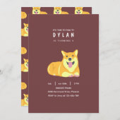 Welpe Birthday Einladung Hund Party Pawty (Vorne/Hinten)