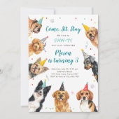 Welpe Birthday Einladung Hund Party Pawty Boy (Vorderseite)