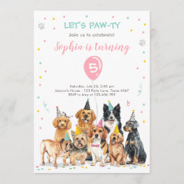 Welpe Birthday Einladung Hund Party Pawty Girl