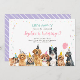 Welpe Birthday Einladung Hund Party Pawty Girl