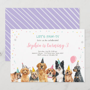 Welpe Birthday Einladung Hund Party Pawty Girl