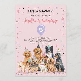 Welpe Birthday Einladung Hund Party Pawty Girl