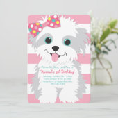 Welpe Birthday Paw-ty-Einladung Einladung (Stehend Vorderseite)