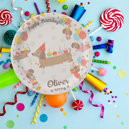 Welpe Birthday Pawty Paper Plate Pappteller