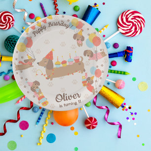 Welpe Birthday Pawty Paper Plate Pappteller