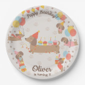 Welpe Birthday Pawty Paper Plate Pappteller (Vorderseite)