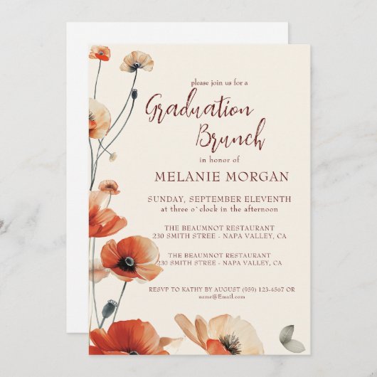 Welpe Blume Blumenbrunch mit Brille Einladung (Vorne/Hinten)