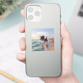 Welpe Cartoon auf dem Strandaufkleber Aufkleber (Telefon)