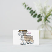 Welpe-Cartoon | Farbe wählen Visitenkarte (Stehend Vorderseite)