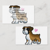 Welpe-Cartoon | Farbe wählen Visitenkarte (Vorne/Hinten)