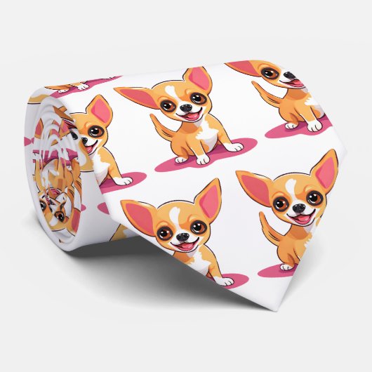 Welpe Charm - Anpassbare Chihuahua-Krawatte Krawatte (Gerollt)