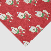 Welpe Christmas Husky Spitz Shiba Santa Dog Seidenpapier (Ausschnitt)