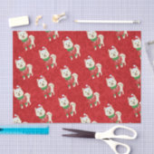 Welpe Christmas Husky Spitz Shiba Santa Dog Seidenpapier (Handwerk)