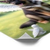 Welpe der Deutschen Schäferhunde mit Flügeln wie e Poster (Ecke)