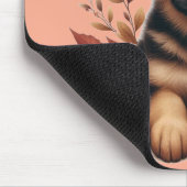 Welpe der deutschen Schäferhunde mit Herbstblätter Mousepad (Ecke)
