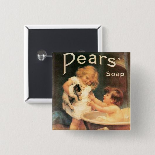 Welpe, die badet button (Vorne & Hinten)