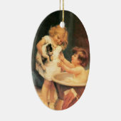 Welpe, die ein Bad Vintag antike Keramikornament (Rechts)