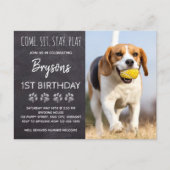 Welpe Dog Birthday Come Sit Bleibe Play Party Postkarte (Vorderseite)