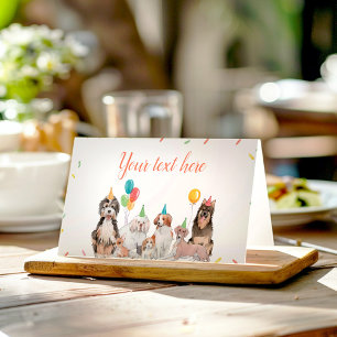 Welpe Dog Boy Birthday Food Platzkarte Whale